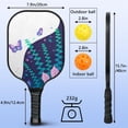thumbnail image 3 of Pickleball Paddles Set Of 1, Fiberglass Surface, Boho Butterfly Decor, 1 Paddle, 2 Balls & Bag, 3 of 5