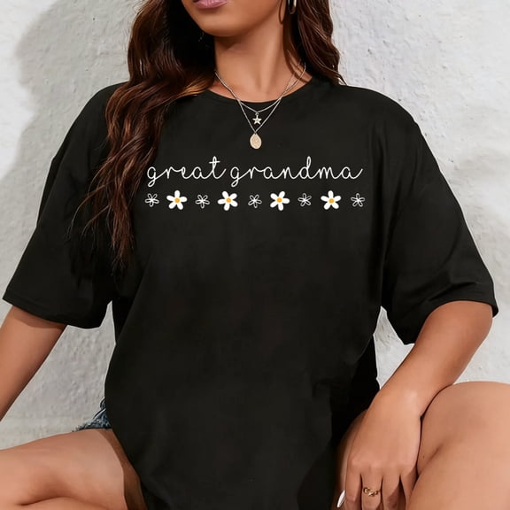 100% Cotton Floral Mother's Day Great Grandma T-Shirt