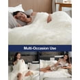 thumbnail image 2 of Coolplus Faux Fur Throw Blankets 50x60 Inches, Soft Fuzzy Sherpa Blankets for Sofa, Couch and Bed, Plush Fluffy Fleece Blankets, Long Hair Blanket, Cream White, 2 of 2