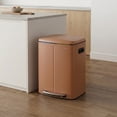 thumbnail image 4 of Marco Rectangular 10.6 Gallon (40L) Dual Compartment Trash Can with Soft-Close Lid, Clay Rose, 4 of 6