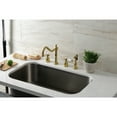 thumbnail image 2 of Kingston Brass KB1797BPLBS Bel-Air Double-Handle Widespread Kitchen Faucet with Brass Sprayer in Brushed Brass, 2 of 8