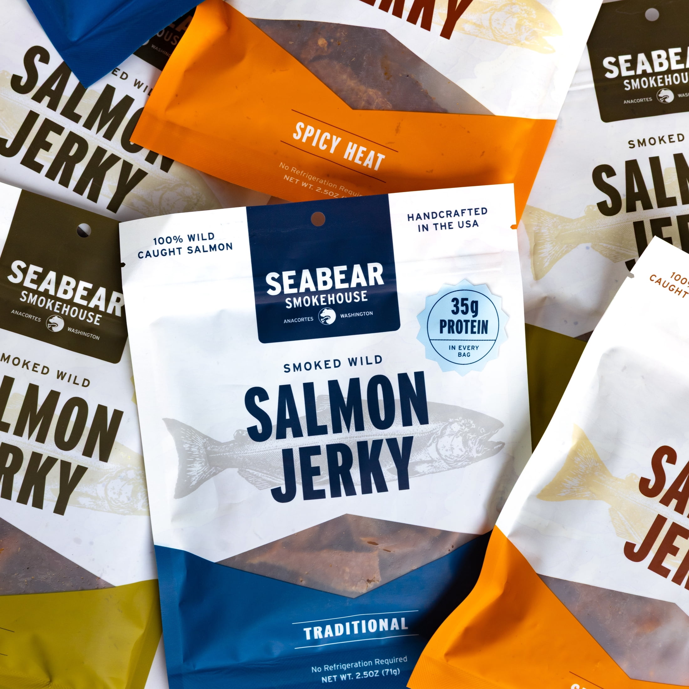 SeaBear Smoked Salmon Jerky Variety Pack, 3.5 oz (3 Pack)