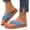 Blue, variant on Women's Crochet Lace Flip Flops 2026 Boho Comfortable Thong Sandals with Flat Sole for Summer Beach Wear Camel 9 Wide