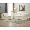 thumbnail image 4 of Multi Functional Sectional Sofa Bed with Independent Chaise Lounge and Functional Blanket,Plush Corduroy Sofa Couch,Convertible Sofa Bed,80" King Size Bed,Deep Seat Sofa,Beige old sku:W3219P339464, 4 of 5