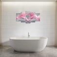 thumbnail image 3 of ZHONGYUTONG 5Pcs Gray and Pink Wall Art for Living Room Ocean Wave Pictures Love Heart Canvas Prints Abstract Water Paintings Couples Bedroom Bathroom Decor (16x24inx2pcs 16x32inx2pcs 16x40inx1pcs), 3 of 5