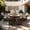 Brown, variant on Direct Wicker 7-Piece Patio Rectangular Ice Bucket and Firepit Dining Set with 6 Rattan Cushioned Chairs, Brown