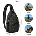 thumbnail image 3 of Astral Celestial Sling Backpack Gothic Moon Star Steampunk Dark Eclipse Lunar Cosmic Night Artistic Pattern Aesthetic Crossbody Bag, 3 of 6