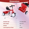 thumbnail image 3 of Gymax Tricycle pour Tout-Petit avec Roues Lumineuses, Siège Réglable à 4 Niveaux, Bac de Rangement et Pédales, 3 of 10