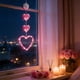 thumbnail image 5 of Lámpara De Cortina De Plástico Cortina de luces LED con forma de corazón y ventosas para San Valentín, fiestas, bodas y decoración colgante (rosa) JASKFLY, 5 of 8