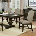 thumbnail image 5 of Transitional Classic 6pc Dining Set Warm Gray, Espresso Dining Table 4x Side Chairs and Bench Double Pedestal base Kitchen, 5 of 10