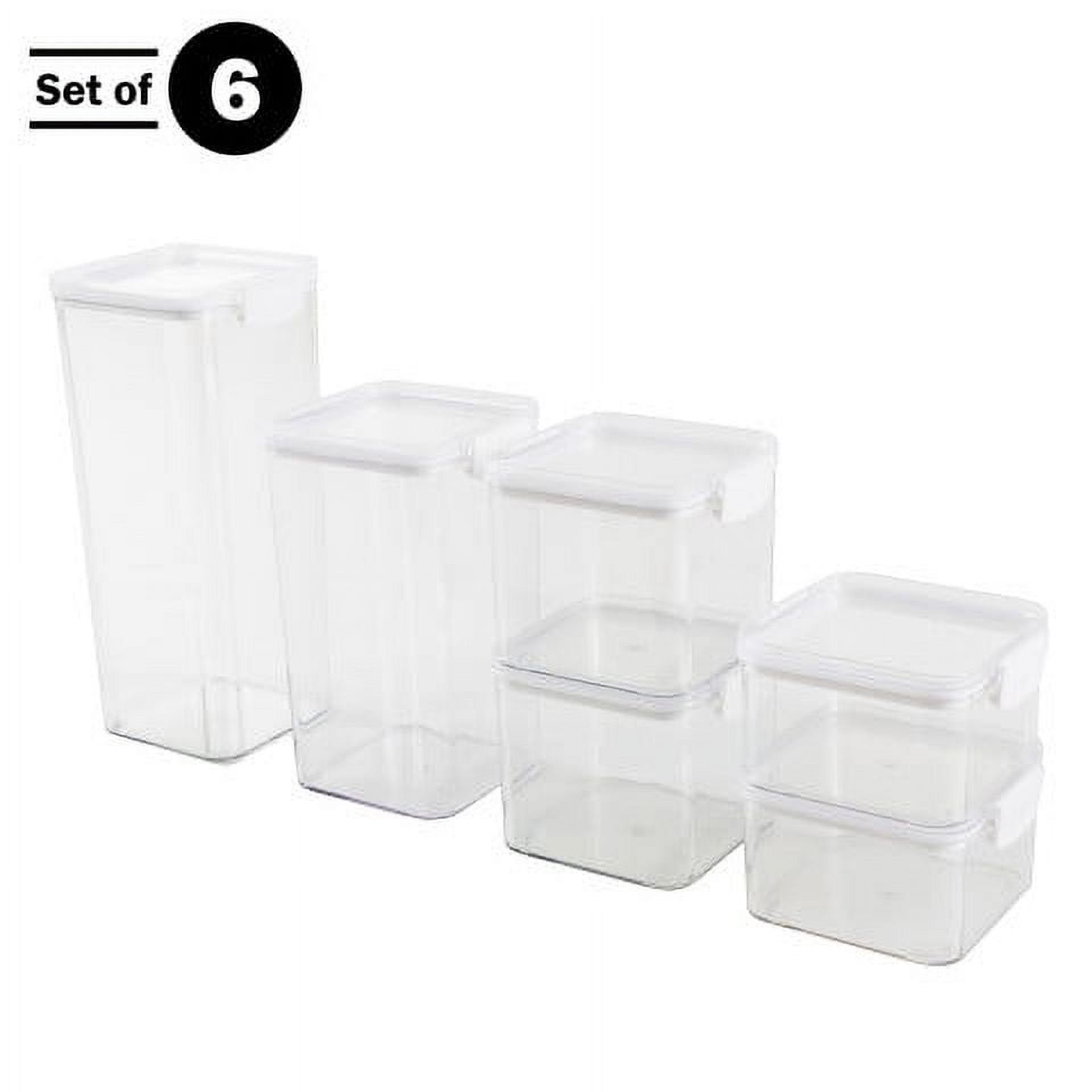 Classic Cuisine 6-Piece Food Storage Containers and Lids Set for Kitchen and Pantry Organization, Clear