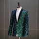 thumbnail image 3 of Traje de hombre con lentejuelas fantasma, moda, DJ, bar, club nocturno, actuación en el escenario, presentador, cantante, chaqueta de color, 3 of 6
