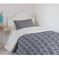 thumbnail image 4 of Ambesonne Navy Blue Quilted Bedspread Set 2 Pcs, Japanese Curves Flora, Twin Size, Navy Blue White, 4 of 6