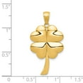 thumbnail image 3 of 14k Yellow Gold Solid Polished 4-Leaf Clover Pendant, 3 of 4