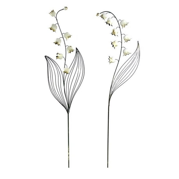 Estaca de jardín exterior con forma de flor alpina, metal multicolor, 1,47 m