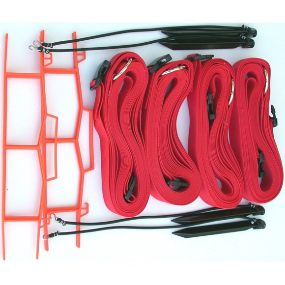 Home court 2-inch Adjustable 30x60 Full court for Traditional Volleyball courts - 19AS (Red)
