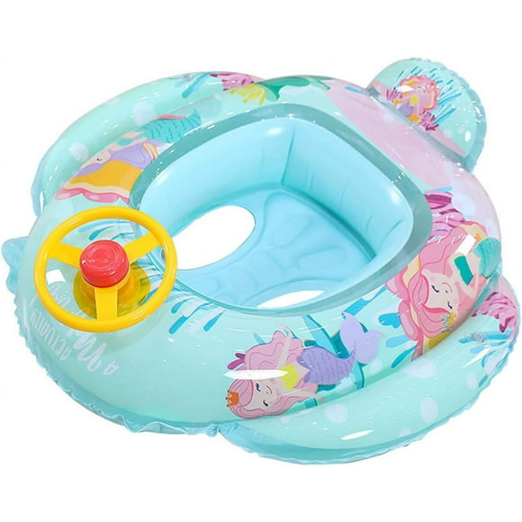 Baby Buoy Swimming Pool Seat Buoy Baby Bath Seat Float Car Cartoon Inflatable Beach Toy for Child 2-6 Years