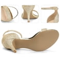 thumbnail image 4 of Allegra K Women's Glitter Strap Stiletto Heel Sandals Gold (Size 10), 4 of 6