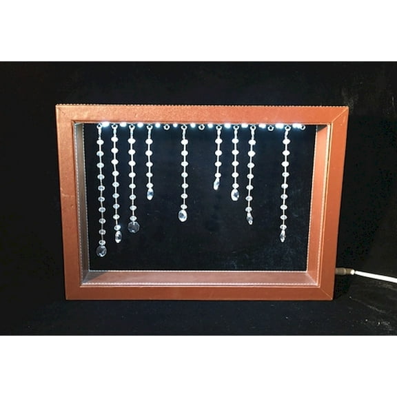 Dark Brown Picture Frame Shape With Hanging Baubles Led Lamp