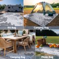 thumbnail image 5 of CozyDesg 6'x9' Outdoor Rug, Patio Straw Mat, Waterproof Plastic Carpet for Rv, Camper, Deck Porch, White & Black, 5 of 11