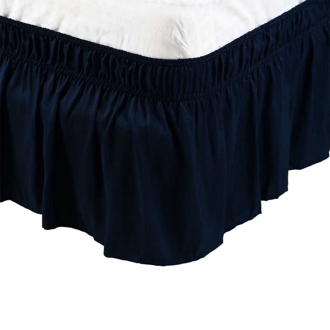suxuMhao Bed Skirts - 15in Drop Dust Ruffle, Fits King Bed 78*80in, King Bed Skirts,Soft polyester Bed Skirt, Easy Install Bed Skirt for Bedroom, 1 Piece Dark Blue bed skirt for Home
