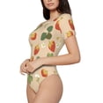 thumbnail image 2 of The Xecao Floral Strawberr Women's Crew Neck Body Suit, a short-sleeved bodysuit and basic swimsuit, both comfort and style for dating and daily life, 2 of 9