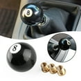 thumbnail image 3 of Universal No.8 Billiard Ball Gear Shifter Black Round Shift Knob w/ 3 Adapters, 3 of 12