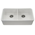 thumbnail image 3 of Houzer Platus 32 in White Fireclay Undermount Rectangle 50/50 Double Bowl Kitchen Sink - PTU-3200 WH, 3 of 9
