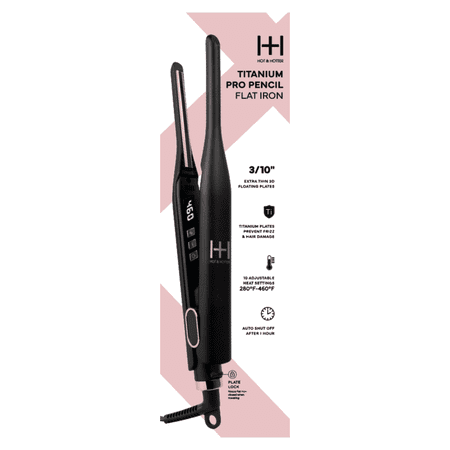 HOT & HOTTER NANO TITANIUM DIGITAL PENCIL FLAT IRON 3/10 INCH BLACK