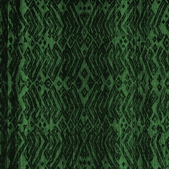 Ahgly Company Indoor Square Abstract Emerald Green Modern Area Rugs, 5' Square