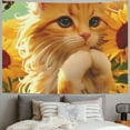 thumbnail image 2 of Patifu Cute Cat Tapestry Wall Hanging Unique Style Graphic Tapestries Home Wall Decor Art for Living Room Bedroom Farmhouse Dorm Mother's Day Short Plush 50x40inch, 2 of 6