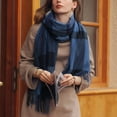 thumbnail image 4 of Up to 65% off Women's Fall Winter Scarf Classic Tassel Plaid Scarf Warm Soft Chunky Large Blanket Wrap Shawl Scarves Fashionable Scarf on Clearance, 4 of 9