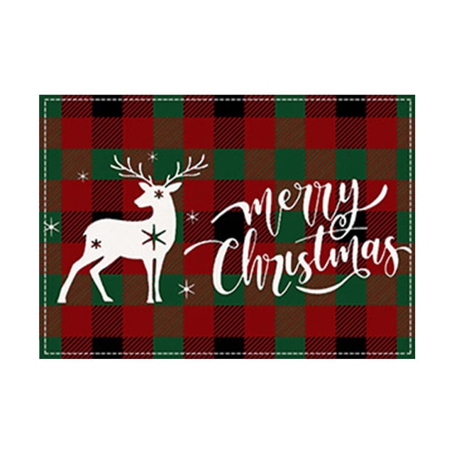 Dsscvnef Christmas Placemats Set Holiday Dining Table Non Plaid Kitchen Mats Festive Party Home Decorations
