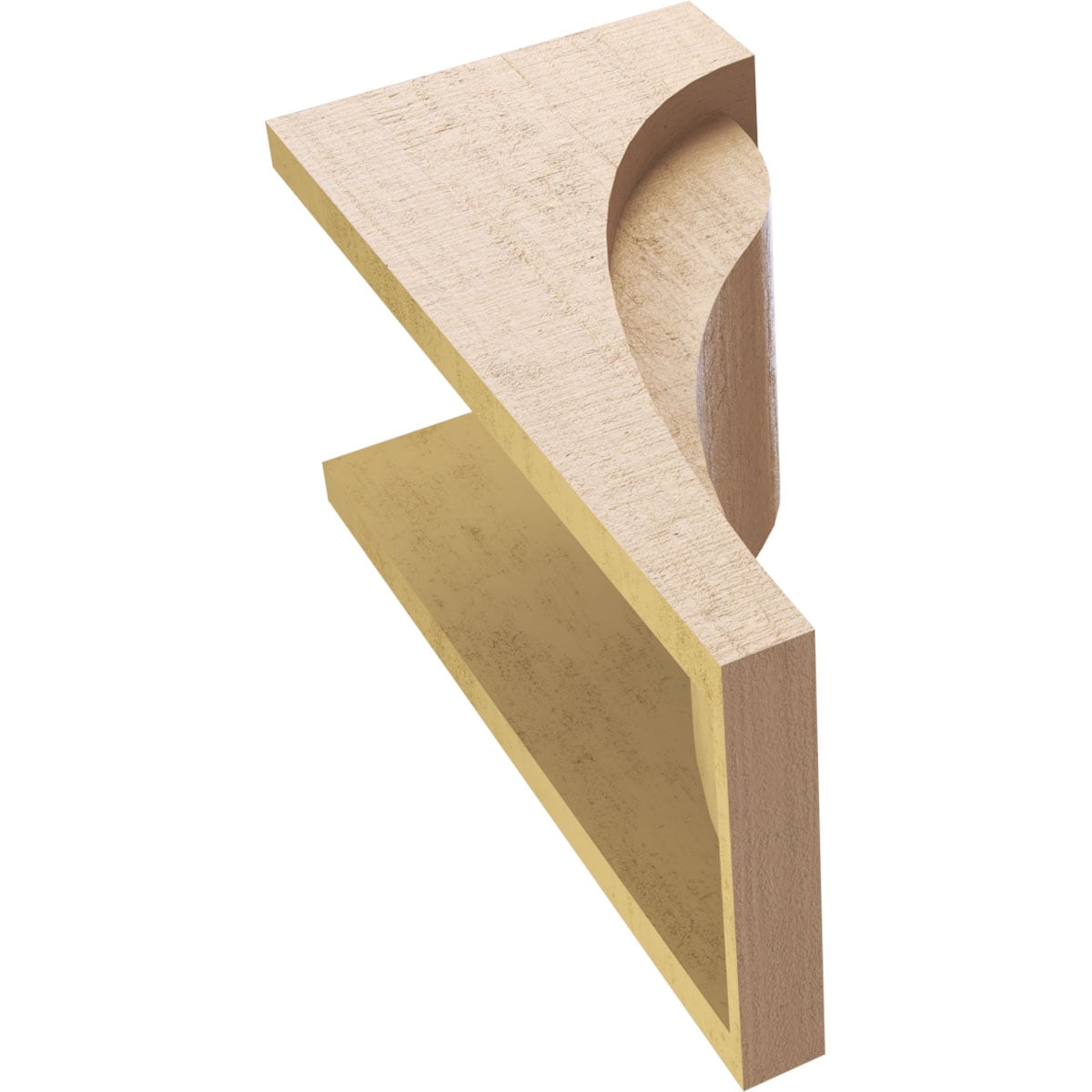 9"W x 9"D x 18"H Wide Helena Rough Cedar Woodgrain TimberThane Corbel, Primed Tan