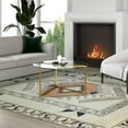 thumbnail image 4 of Evelyn&Zoe Jenson 35" Wide Round Coffee Table with Glass Top, Brass, 4 of 5