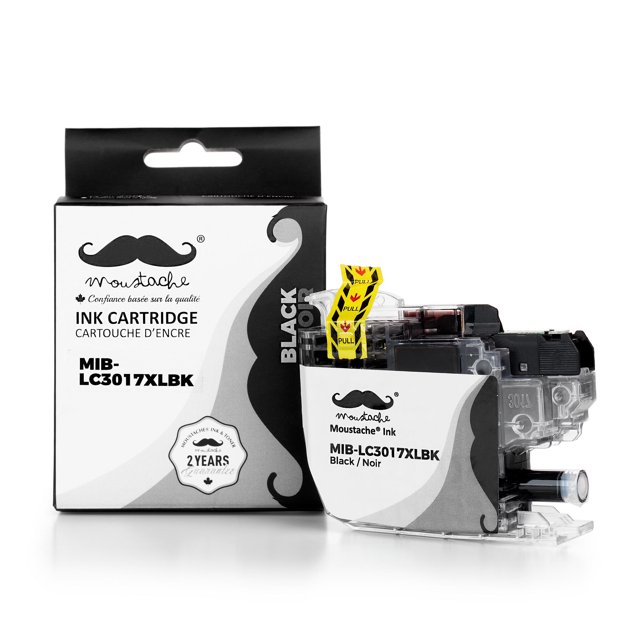 Compatible Black Ink Cartridge High Yield for Brother LC3017BK - Moustache