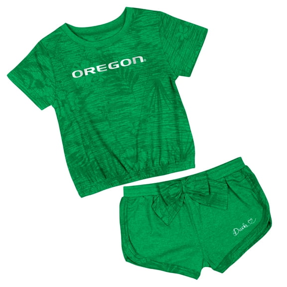 Toddler-Colosseum  Green Oregon Ducks Fern T-Shirt and Shorts Set
