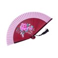 thumbnail image 1 of CSChome Folding Fan with Tassel Chinese Style Folding Hand-painted Flower Dance Performance Photo Props Portable Summer Hand Held with Tassel, 1 of 7