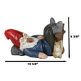thumbnail image 4 of Whimsical Holiday Tipsy Drunk Garden Gnome Sleeping Near Squirrel Wine Holder, 4 of 9