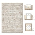 thumbnail image 4 of SIXHOME 5'x7' Area Rugs for Living Room Washable Vintage Medallion Rug Oriental Floral Distressed Carpet Ultra Soft Indoor Rugs for Bedroom Dining Room Retro Home Decor Beige, 4 of 5