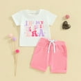 thumbnail image 2 of Bagilaanoe 2pcs Toddler Sister Matching Clothing Baby Girl Shorts Set Short Sleeve Letter Print T Shirt Tops + Shorts 3M 6M 12M 18M 24M 3T 4T Kids Casual Summer Clothes, 2 of 8