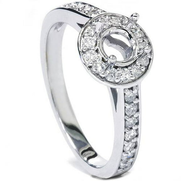Pompeii 1/3ct Halo Diamond Engagement Ring Setting 14K White Gold Semi Mount (G/H,SI1-SI2)