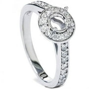 Pompeii 1/3ct Halo Diamond Engagement Ring Setting 14K White Gold Semi Mount (G/H,SI1-SI2)