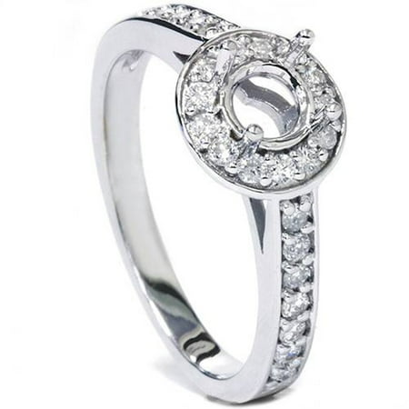 Pompeii 1/3ct Halo Diamond Engagement Ring Setting 14K White Gold Semi Mount (G/H,SI1-SI2)