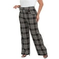thumbnail image 5 of HDE Womens High Waisted Dress Pants Long Wide Leg Palazzo Trouser Tall S-Plus Fall Plaid S, 5 of 6