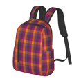 thumbnail image 2 of Daiia Purple Yellow Buffalo Plaid School Backpack for Men and Women Lightweight Backpack Durable Backpack Water-Resistant,Travel,Work Bag, 2 of 9