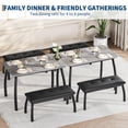 thumbnail image 7 of Huisuilinss Dining Table Set For 4,3 Piece Kitchen Table With Bench,Dining Room Table With 2 Upholstered Bench,Metal Frame Dinner Table Set,Breakfast Table Set For Space Saving Apartment Home Dinette, 7 of 7