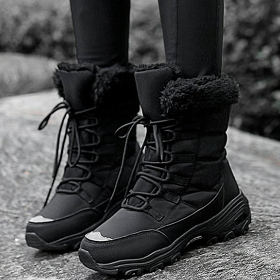 AXXD Snow Boots Girl Ladies Ankle-High Winter Thanksgiving Day Casual Platform Boots Steel Toe Shoes For Women Duck Boots Boots For Clearence
