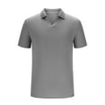 thumbnail image 2 of Fnooota Mens Polo Shirts Clearance, Summer Casual Collared 2025 Short Sleeve Shirts Gray Size 3XL, 2 of 5