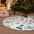 thumbnail image 6 of Yiaed Eiffel Tower Print Christmas Tree Skirt , Tree SkirtsTree Mat for Christmas Winter Holiday Indoor Decorations-48", 6 of 7